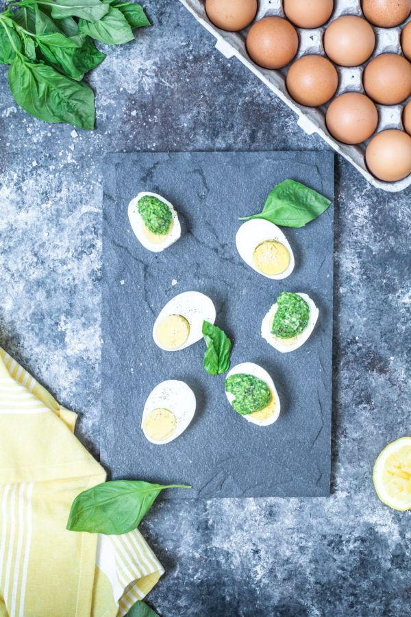 Parmesan Pesto Over Eggs Easy recipe for Easter! Kroll's Korner