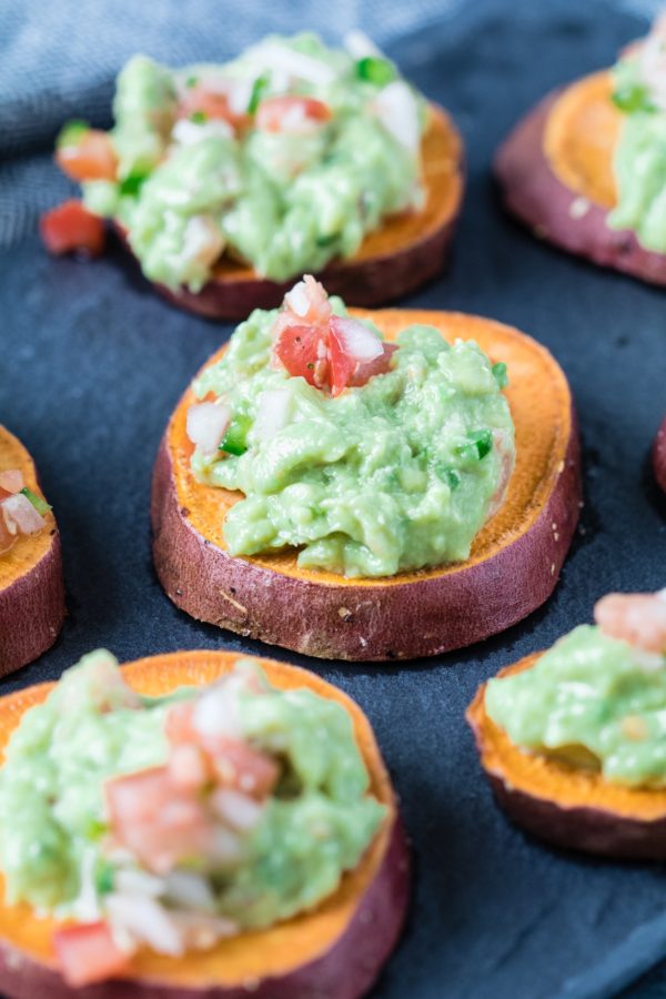 Sweet Potatoes with Guacamole - easy, healthy AND tasty, what more could you ask for!? krollskorner.com