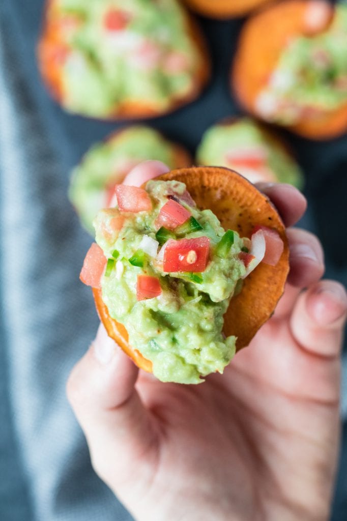 Sweet Potatoes with Guacamole - easy, healthy AND tasty, what more could you ask for!? krollskorner.com