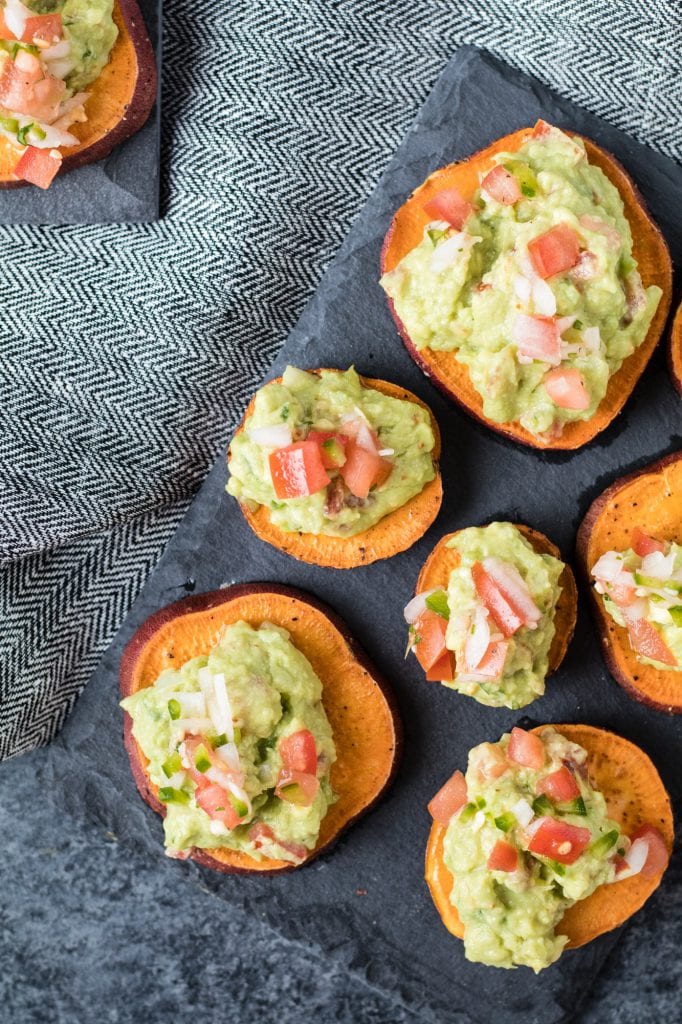 Sweet Potatoes with Guacamole - easy, healthy AND tasty, what more could you ask for!? krollskorner.com