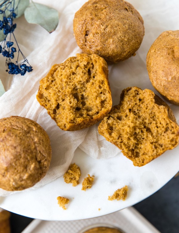 Pumpkin Spice muffins on a marble board