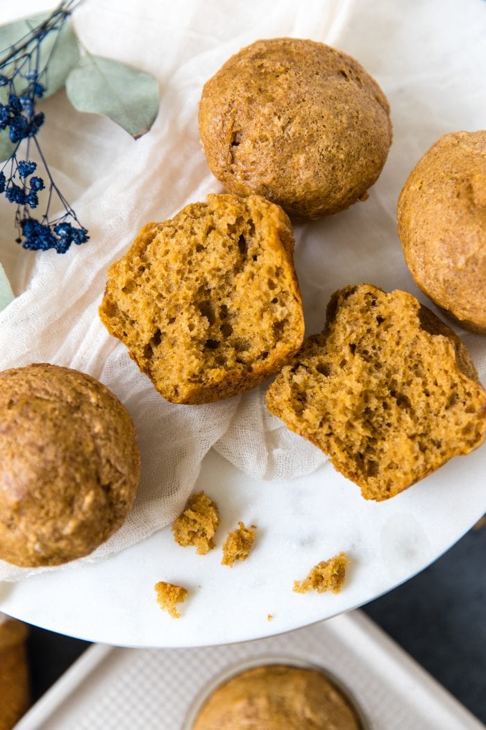 Pumpkin Spice muffins on a marble board