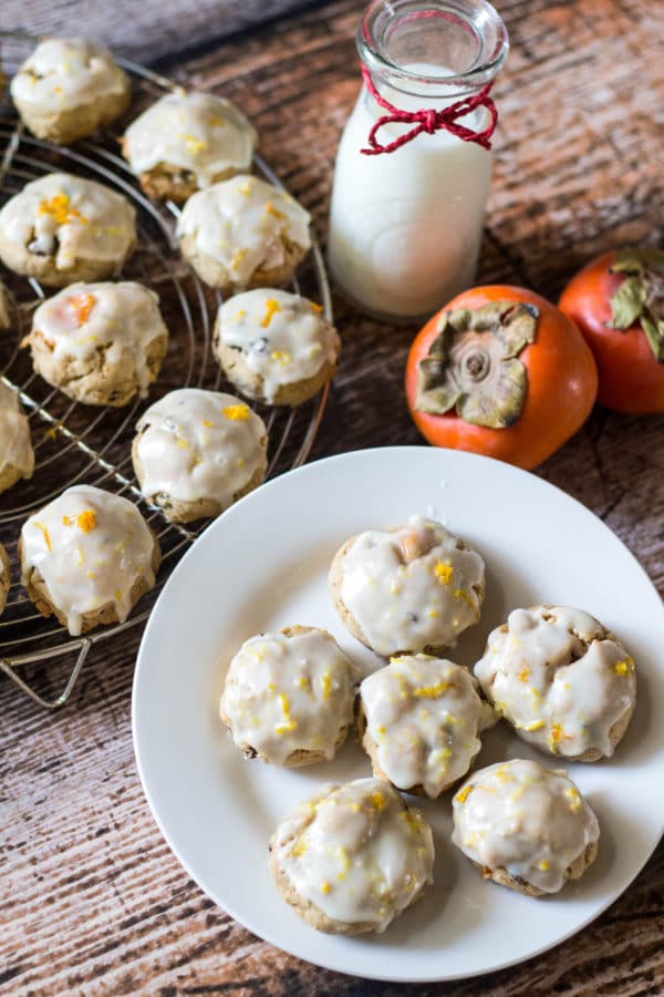 Persimmon cookies on a white plate