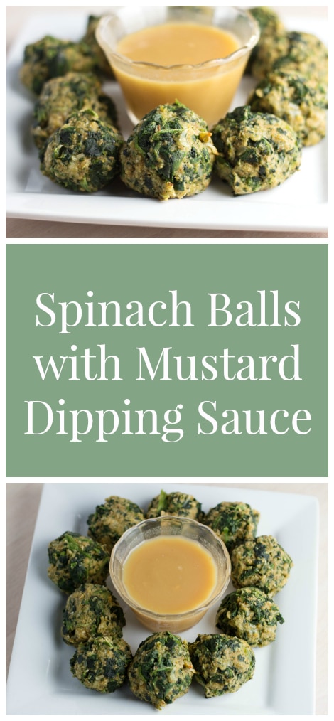 Spinach Balls with Mustard Dipping Sauce - YUMMY! #ADeliciosoThanksgiving 