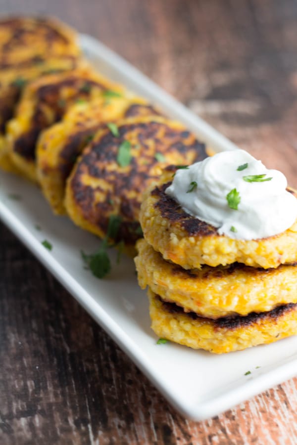 Butternut Squash Couscous Fritters | Krollskorner.com