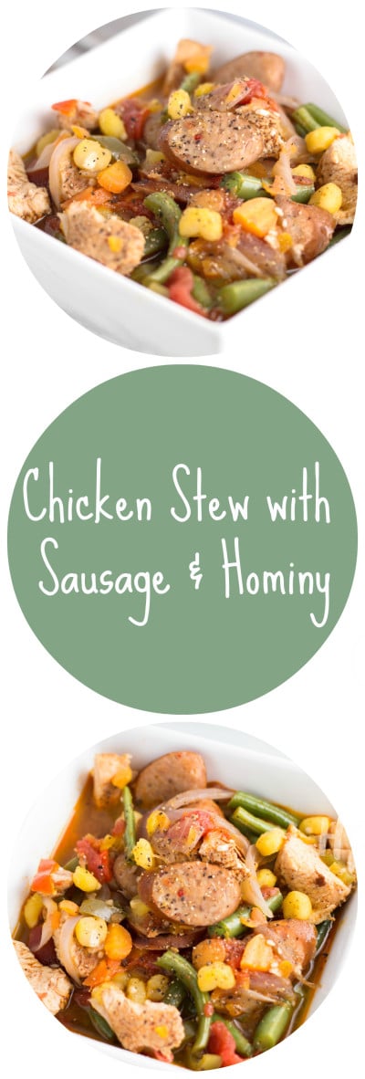 Chicken Stew with Sausage & Hominy | Krollskorner.com