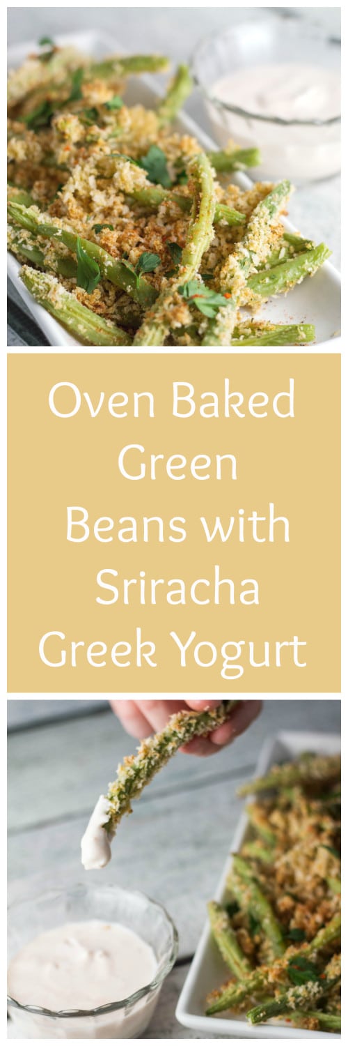 Oven Baked Green Beans w/ Sriracha Greek Yogurt Krolls Korner
