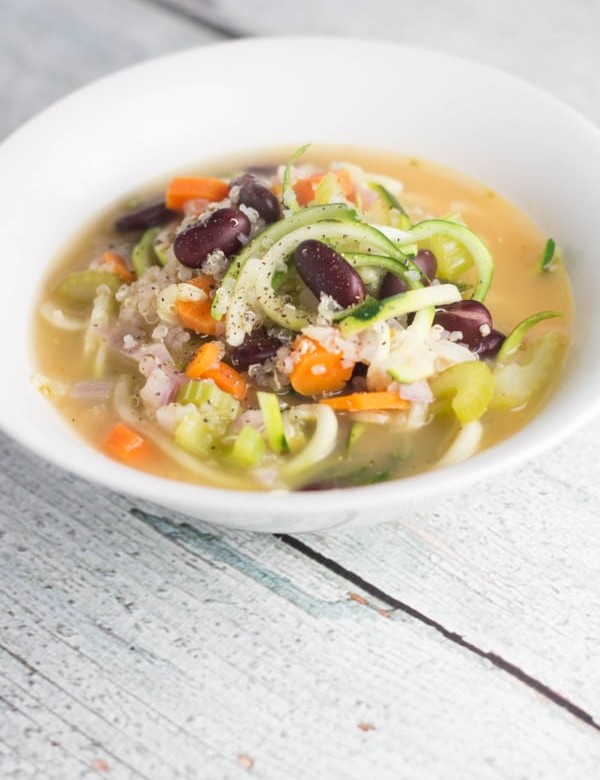 Vegetarian Zoodle Soup, easy way to get your veggies in for the day! | Krollskorner.com