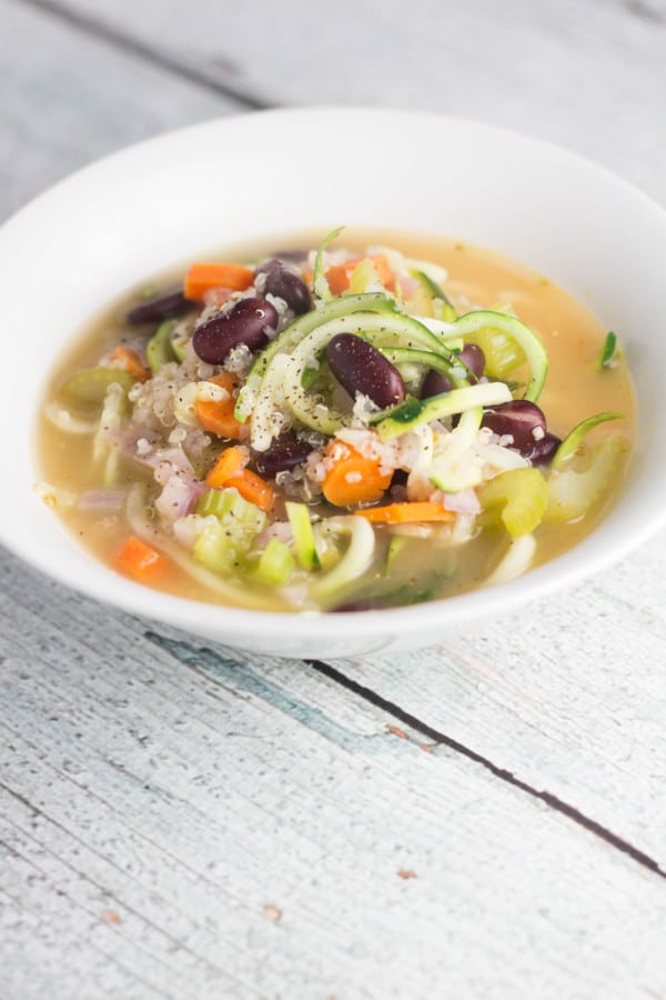 Vegetarian Zoodle Soup, easy way to get your veggies in for the day! | Krollskorner.com