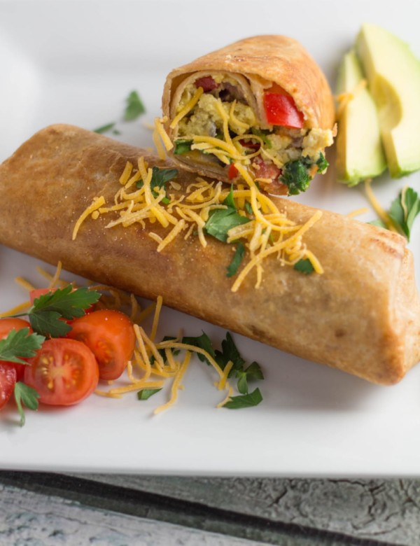 Veggie-Filled Breakfast Crunch Wrap Burrito | Krollskorner.com