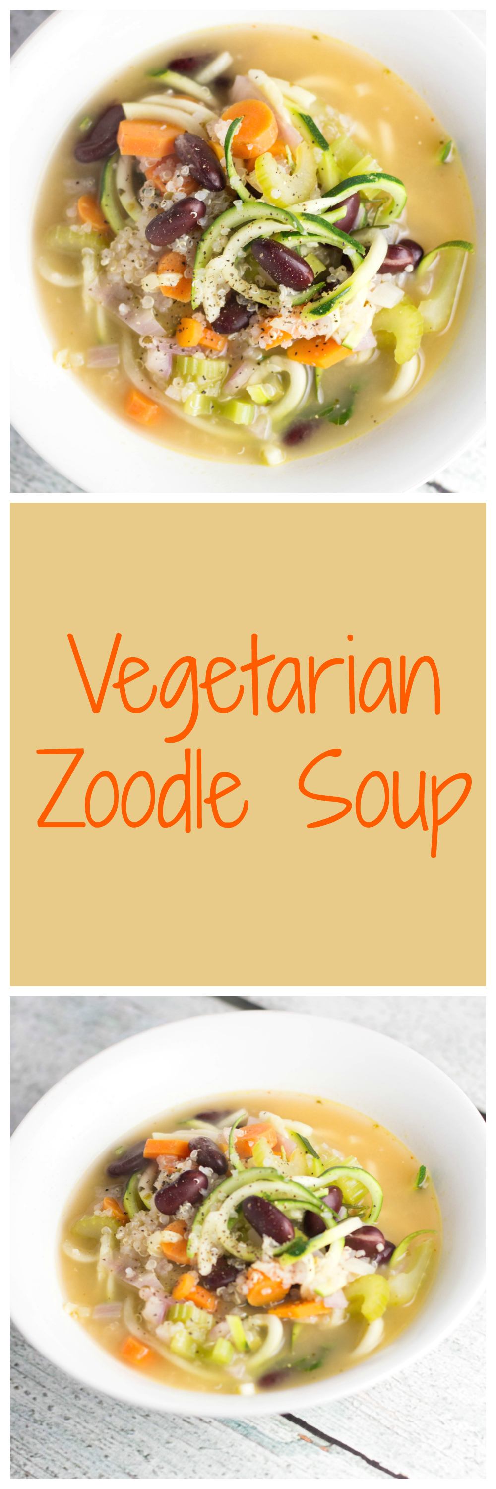 Vegetarian Zoodle Soup, easy way to get your veggies in for the day! | Krollskorner.com