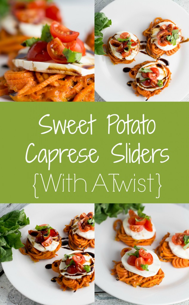Enjoy these Sweet Potato Caprese Sliders {With A Twist} to get a boost of vitamin C! Color offers more than just eye appeal! :) | Krollskorner.com