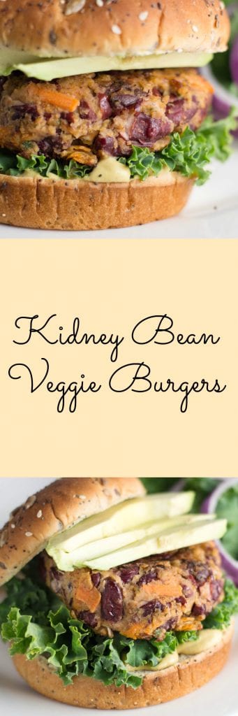 kidney bean veggie burgers on a plate