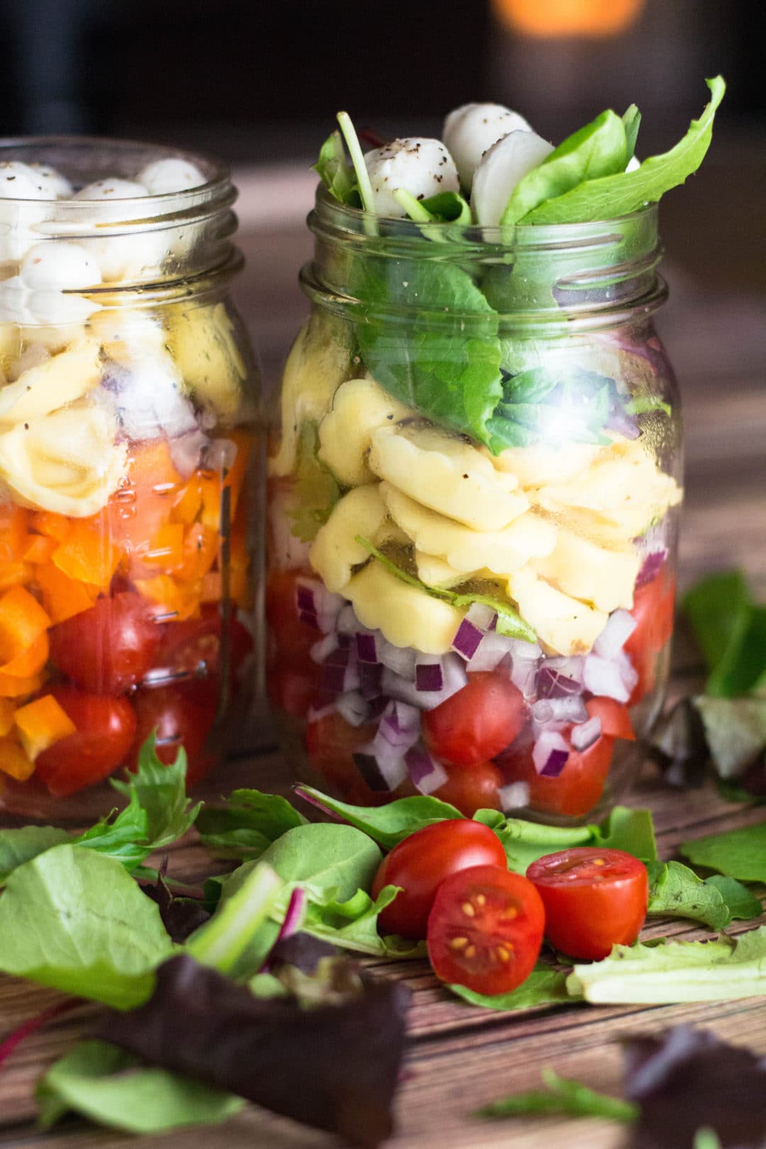 Tortellini Mason Jar Salad - Krolls Korner