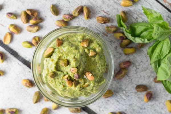 This easy pistachio pesto is a perfect addition to a variety of meal ideas! Check out this 10 minute recipe on krollskorner.com