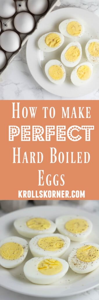 Making hard boiled eggs can be tricky...learn my tips to make the perfect hard boiled egg every time! Hard boiled eggs are a life saver for breakfast during busy mornings! Krollskorner.com