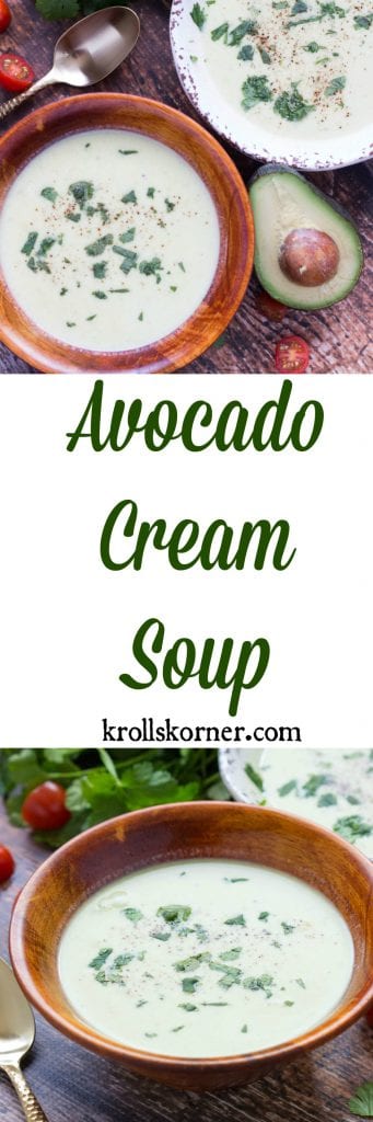 Avocados make wonderful soup, who knew?! This refreshing and delicious soup recipe tastes just as good chilled as it does hot! |Krollskorner.com