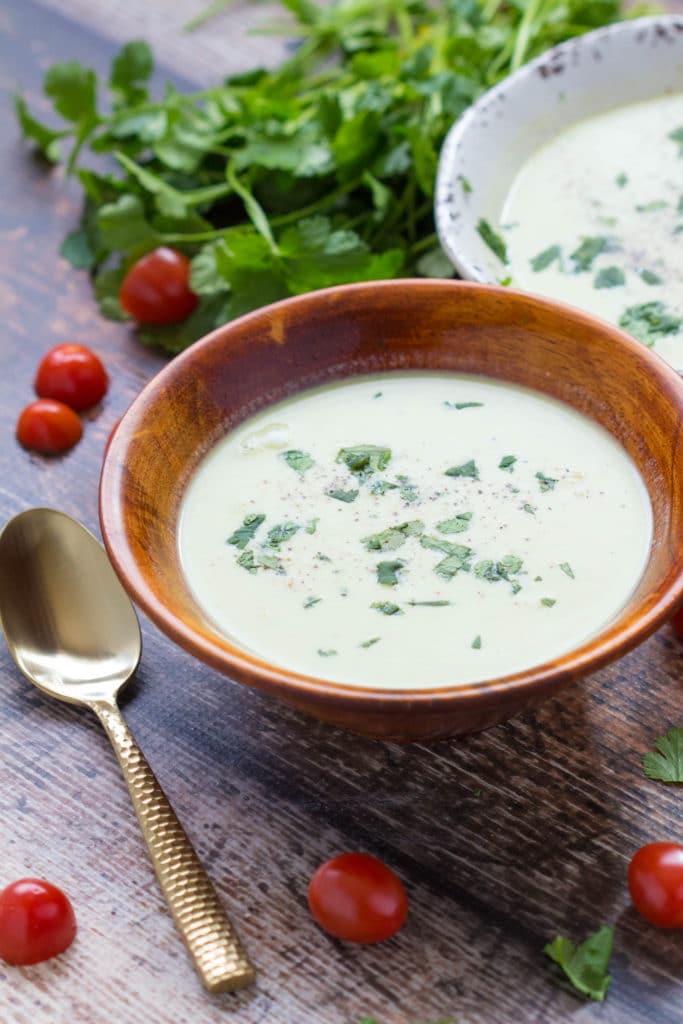 Avocados make wonderful soup, who knew?! This refreshing and delicious soup recipe tastes just as good chilled as it does hot! |Krollskorner.com