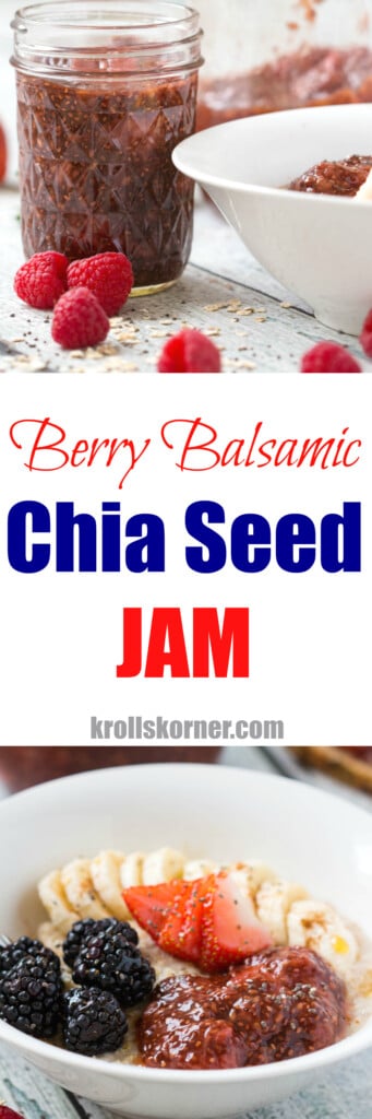 chia jam with fruit in a bowl