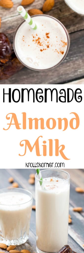 Homemade Almond Milk is fun and nutritious and knocks the store bought milk off the shelves! |Krollskorner.com