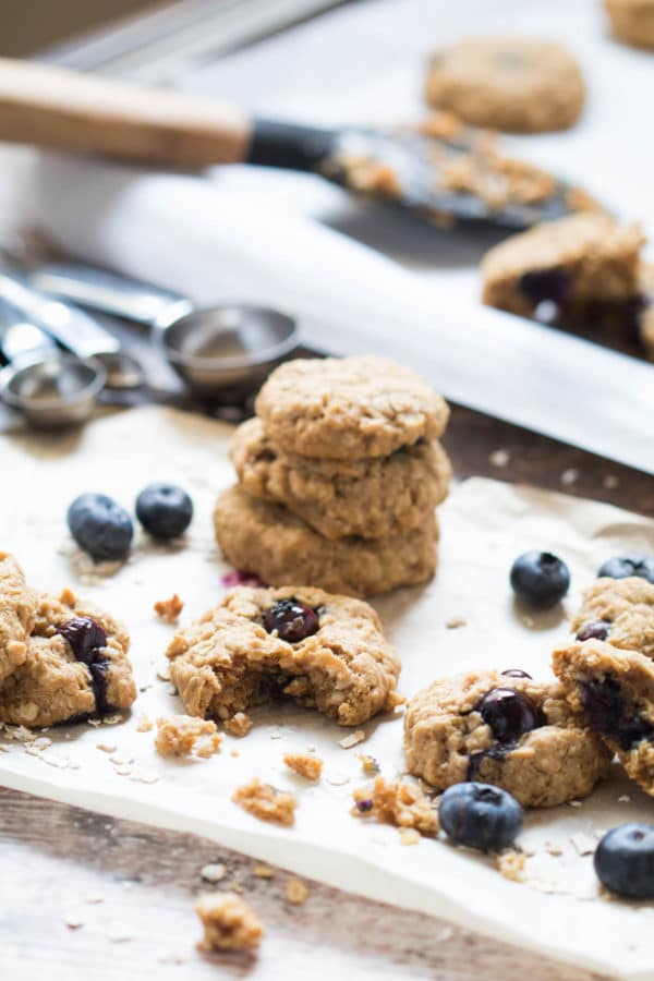 Peanut Butter Blueberry Cookies chewy and moist!