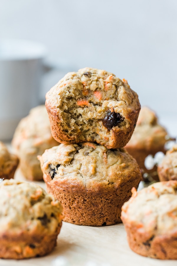 banana carrot muffins freshly baked