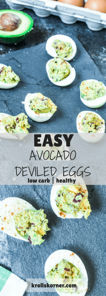 Crack into these Avocado Deviled Eggs, you won't regret it! | Krollskorner.com