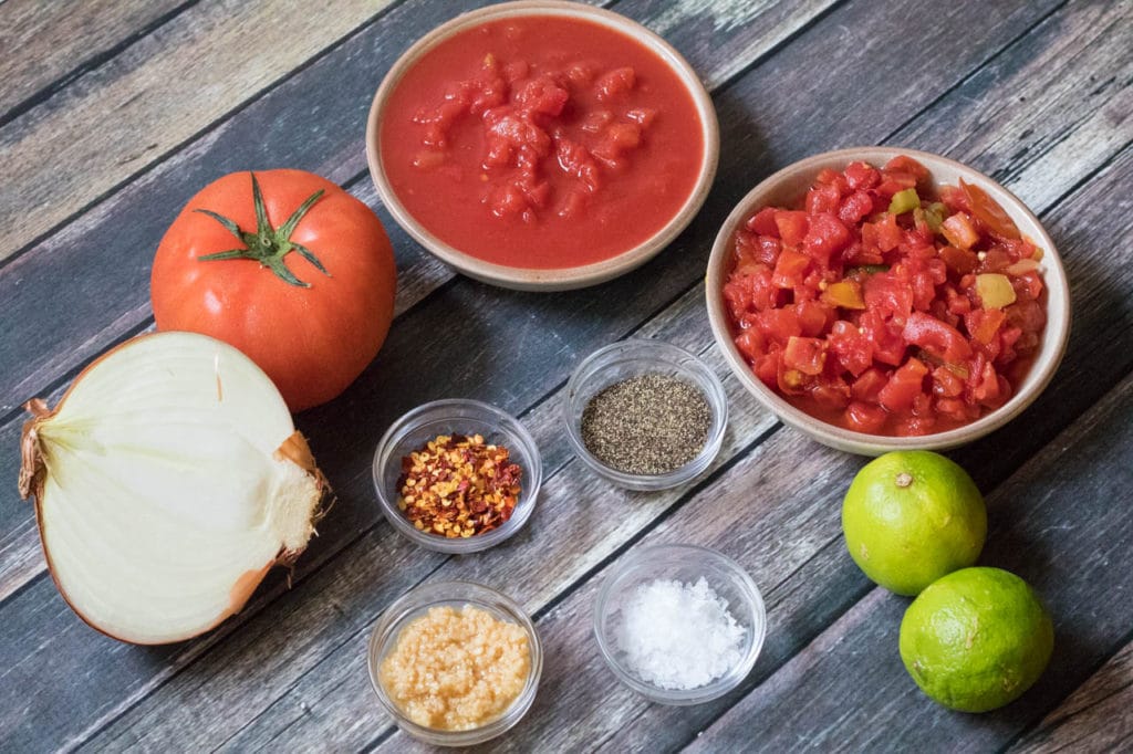 ingredients needed to make homemade salsa