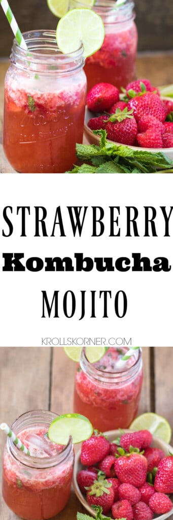 This Strawberry Kombucha Mojito is the refreshing summertime drink you've been searching for! |Krollskorner.com