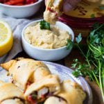 #AD Celebrate National Hummus Day May 13th with this easy Crescent Wrapped Mediterranean Chicken appetizer! #Sponsored