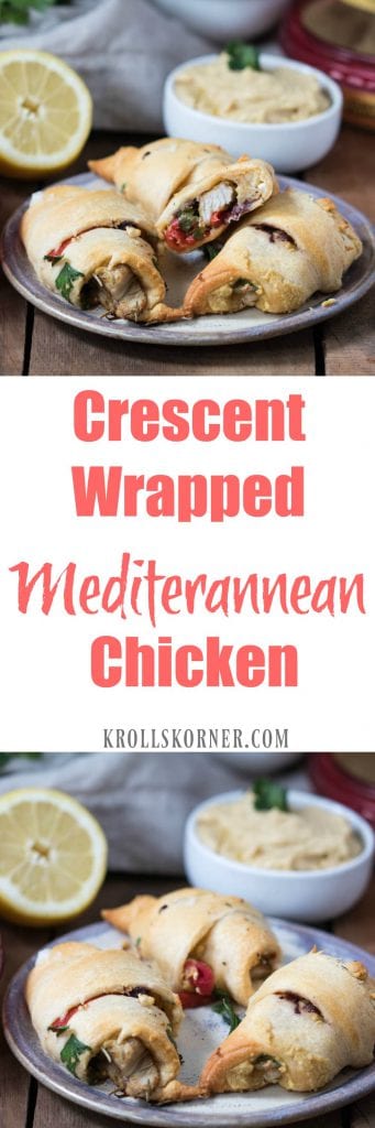 #AD Celebrate National Hummus Day May 13th with this easy Crescent Wrapped Mediterranean Chicken appetizer! #Sponsored