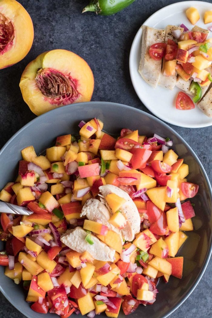 Fresh Peach Salsa With Grilled Chicken Summer Time Favorite