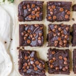 black bean brownies on parchment paper