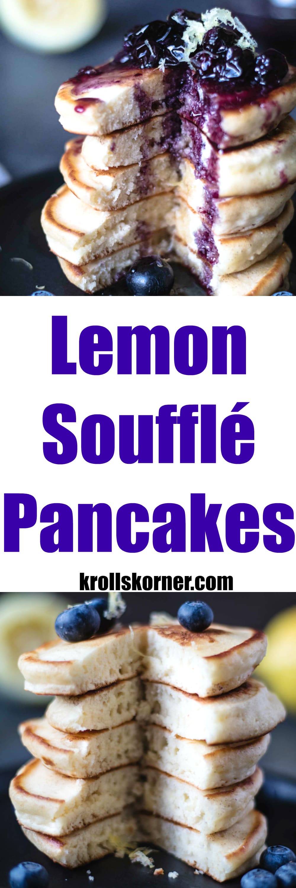 Lemon Soufflé Pancakes with Blueberry Maple Syrup - Kroll ...