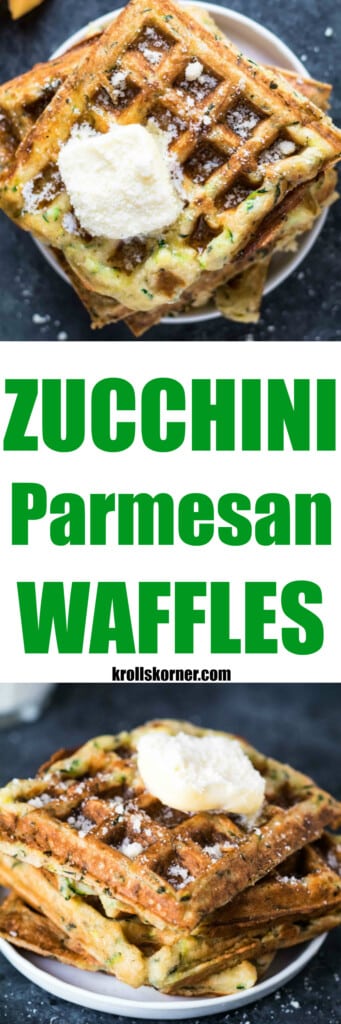 Zucchini Parmesan Waffle Bowls with Zucchini and Onions