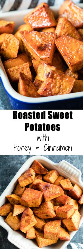 Roasted White Sweet Potatoes - with a honey cinnamon glaze!