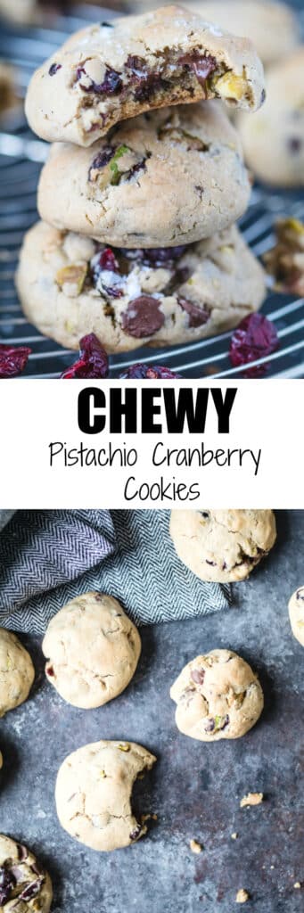 Chewy Pistachio Cranberry Cookies have just the right amount of saltiness and sweetness! |krollskorner.com