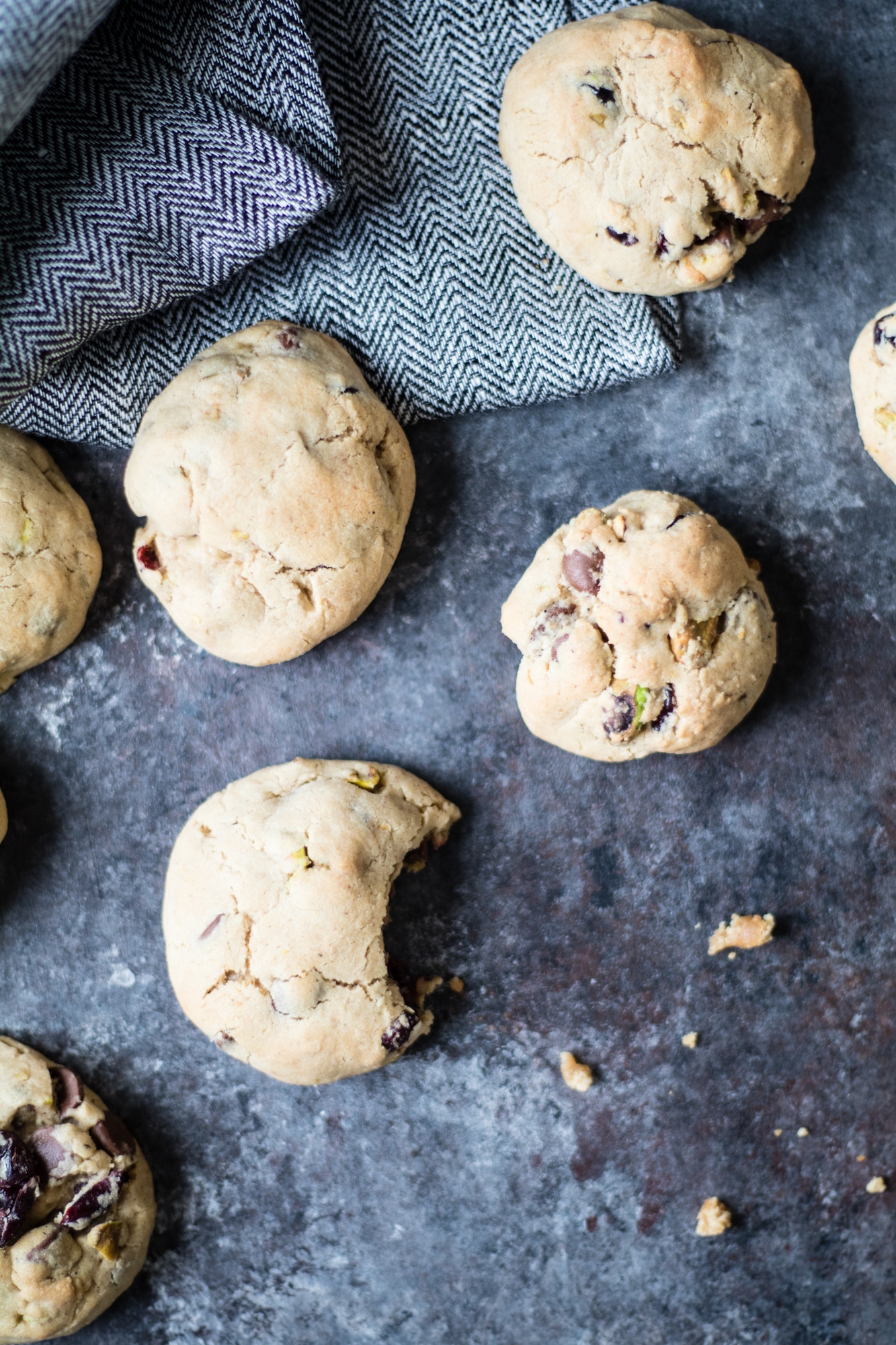 Chewy Pistachio Cranberry Cookies have just the right amount of saltiness and sweetness! |krollskorner.com