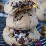 Chewy Pistachio Cranberry Cookies have just the right amount of saltiness and sweetness! |krollskorner.com