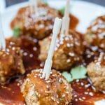 Sriracha Teriyaki Ground Turkey Meatballs...such an easy & delicious recipe!! Whip these bad boys up with rice & broccoli for an easy weeknight dinner! krollskorner.com