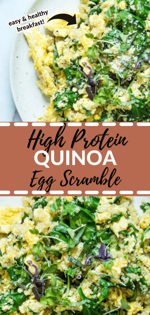 High Protein Healthy Egg Scramble With Quinoa (20g protein/serving!)