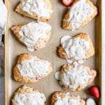 scones on a baking sheet lined with parchment paper