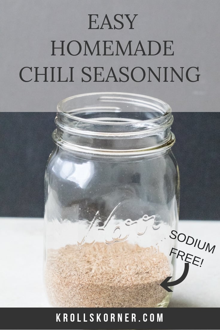 Homemade chili seasoning in a mason jar