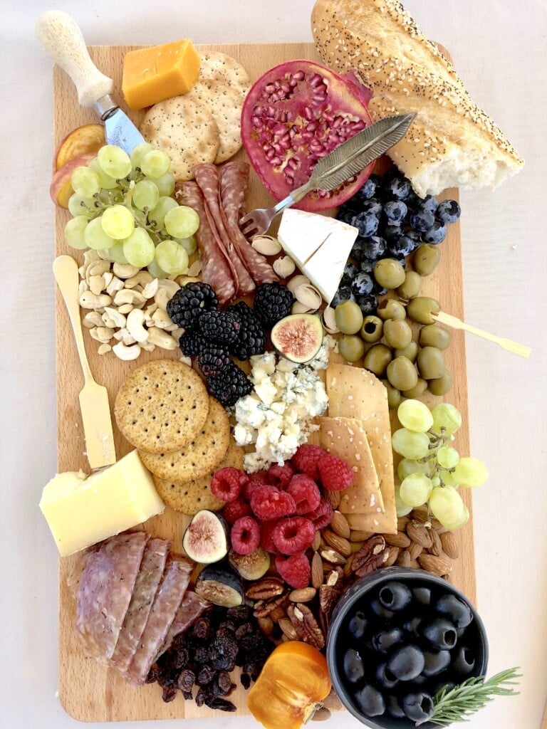 Cheeses on a board