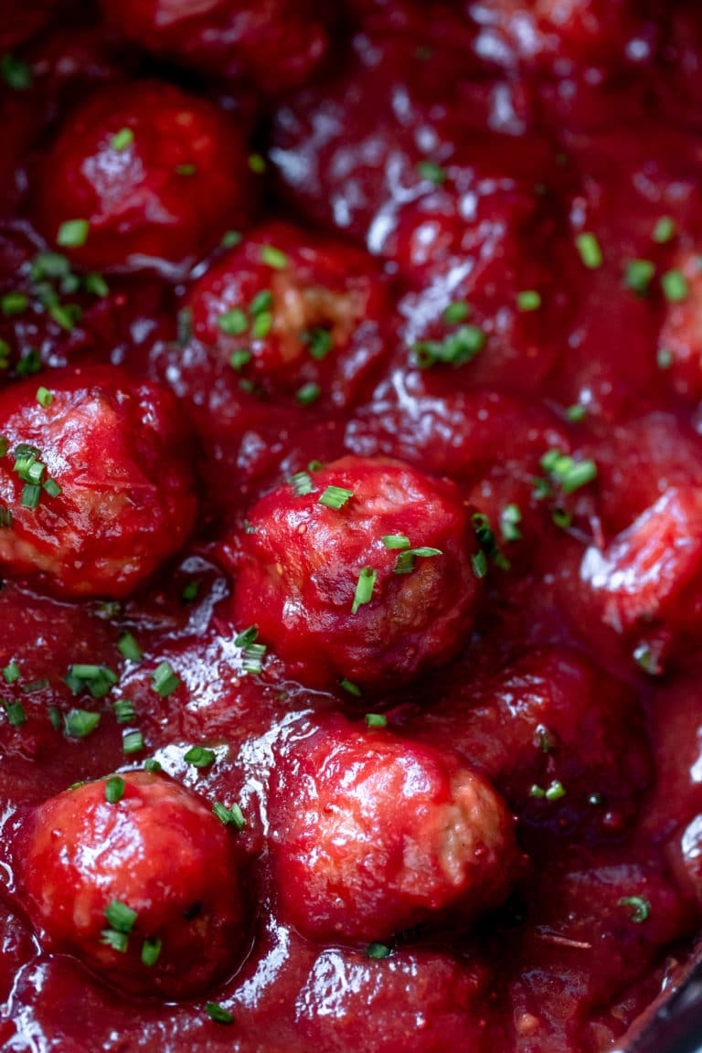 Easy Crockpot Cranberry Meatballs • Kroll's Korner
