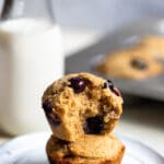 blueberry muffins on a white plate