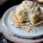 Lemon poppyseed muffin on a plate
