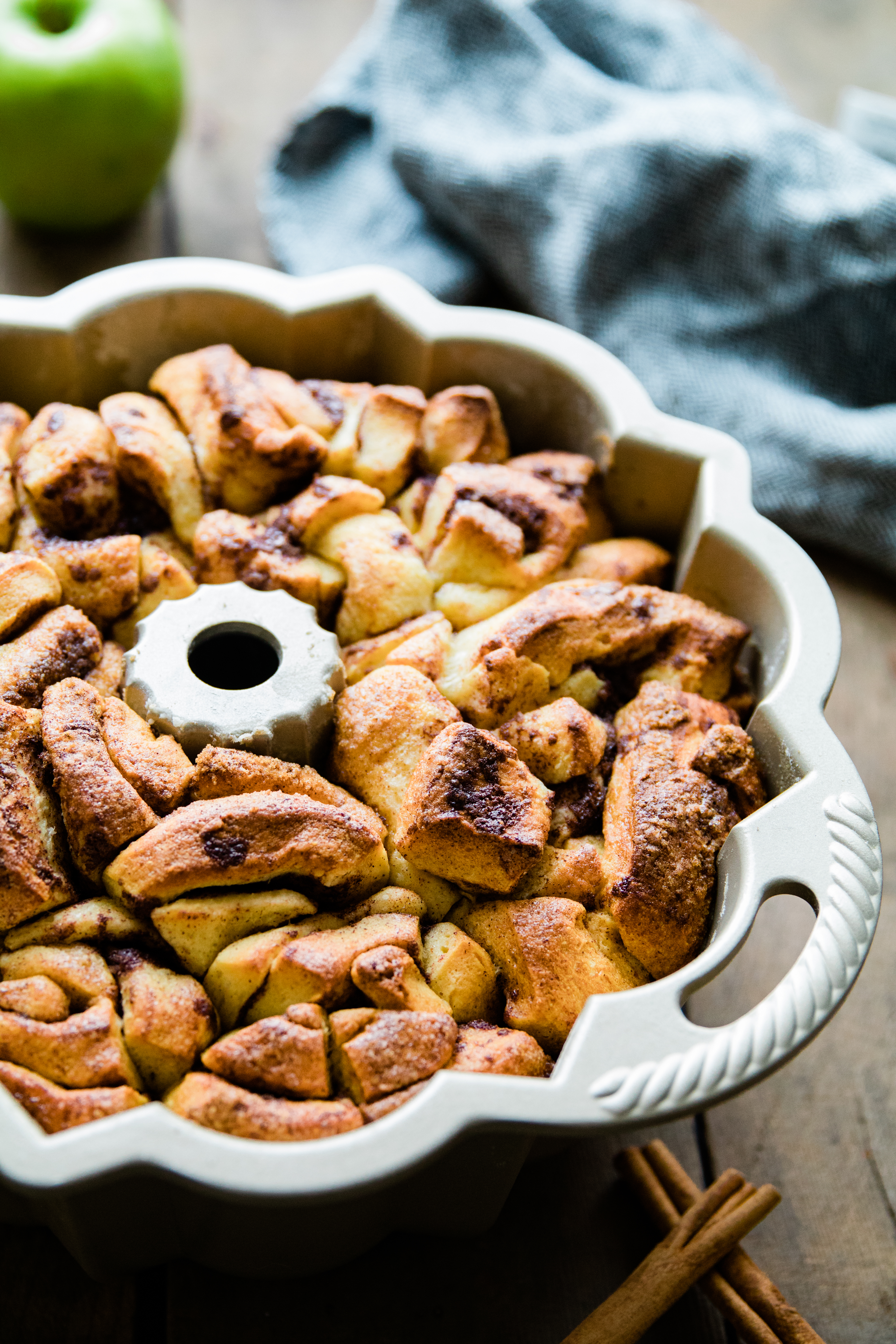 pull apart monkey bread in a bundt pan