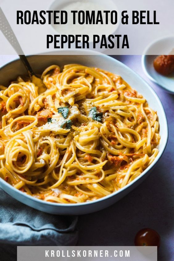 linguini pasta with a roasted tomato sauce