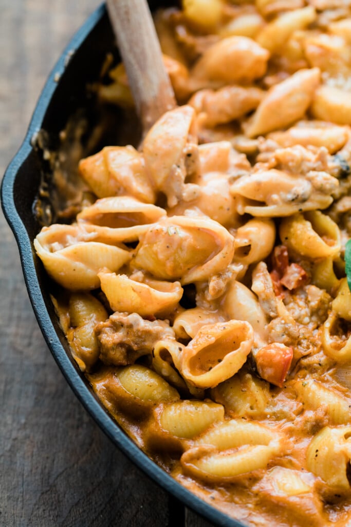 ground turkey shell pasta recipe